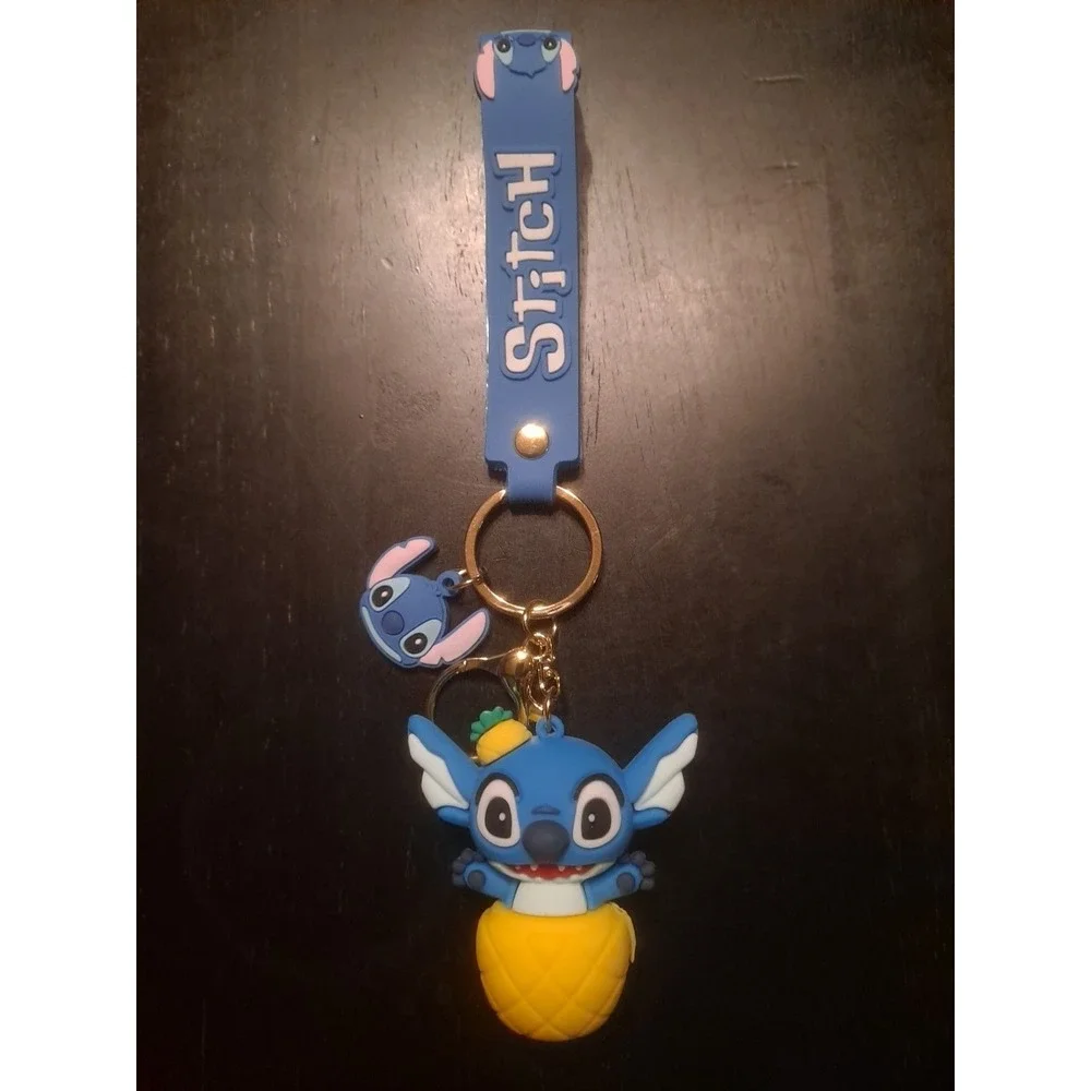 Disney Lilo & Stitch 3D PVC Keychain Backpack Clip Keyring Pendant Wristlet